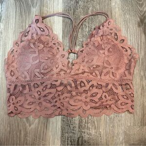 Love Tree Lace Bralette in Dusty Rose